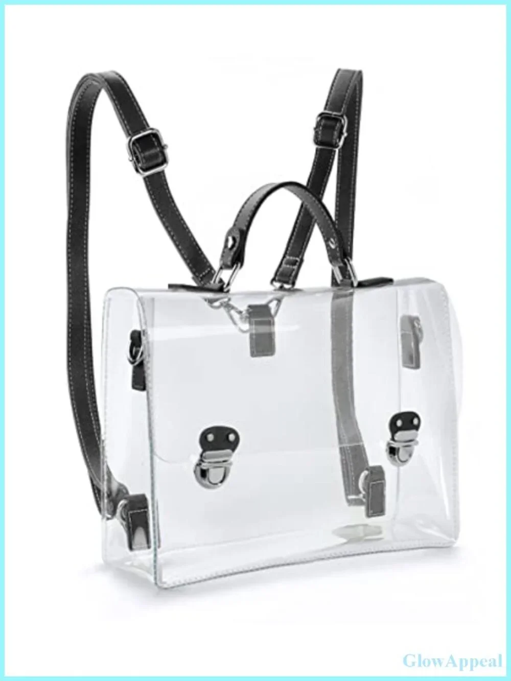 Clear PVC Convertible Satchel Backpack Crossbody Stadium Approved